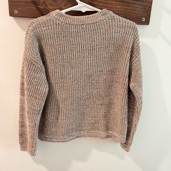 Finding Foxtale Kids Ribbed Knit Wool Blend Crewneck Sweater in Oatmeal Size 4 - Picture 4 of 4